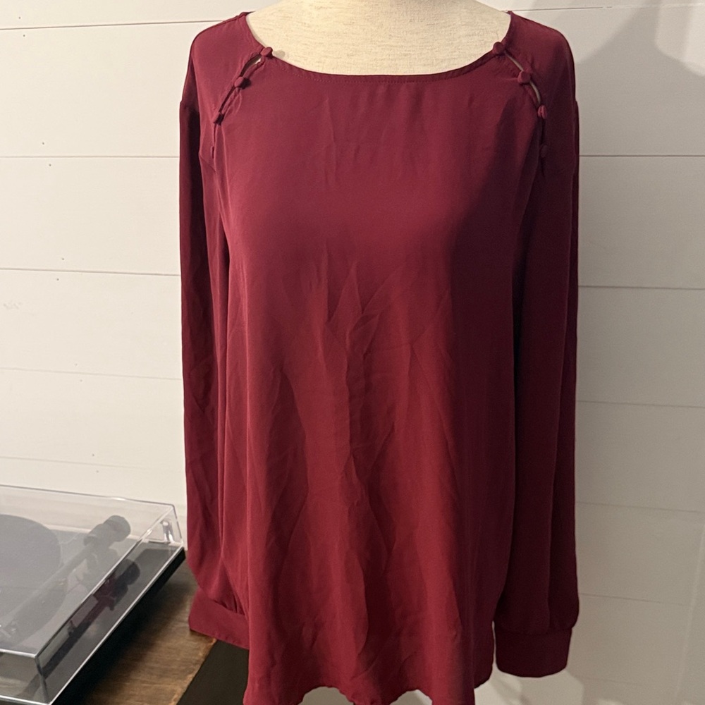 LOFT Rich Burgundy Blouse